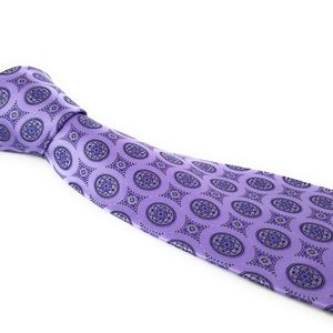 BRIONI Tie Lavender Violet Purple Medallion